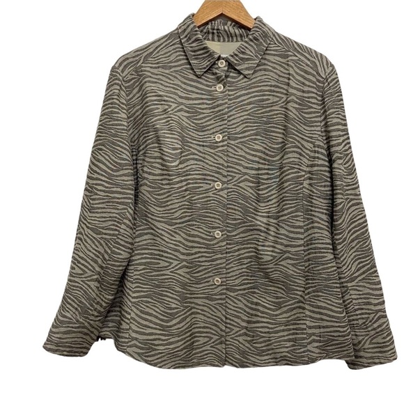NYGARD collection linen and rayon blend blazer zebra prints plus size 16 - Picture 1 of 13